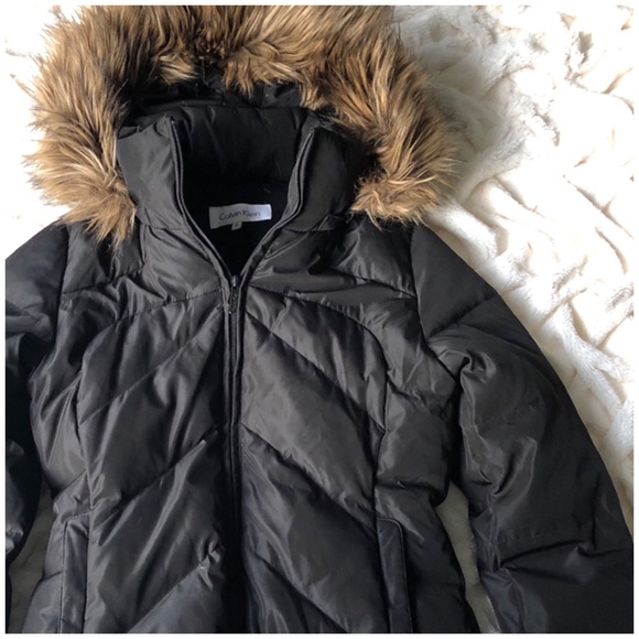 Calvin Klein Jackets & Blazers - Calvin Klein Down Puffer with Faux Fur Hood XS